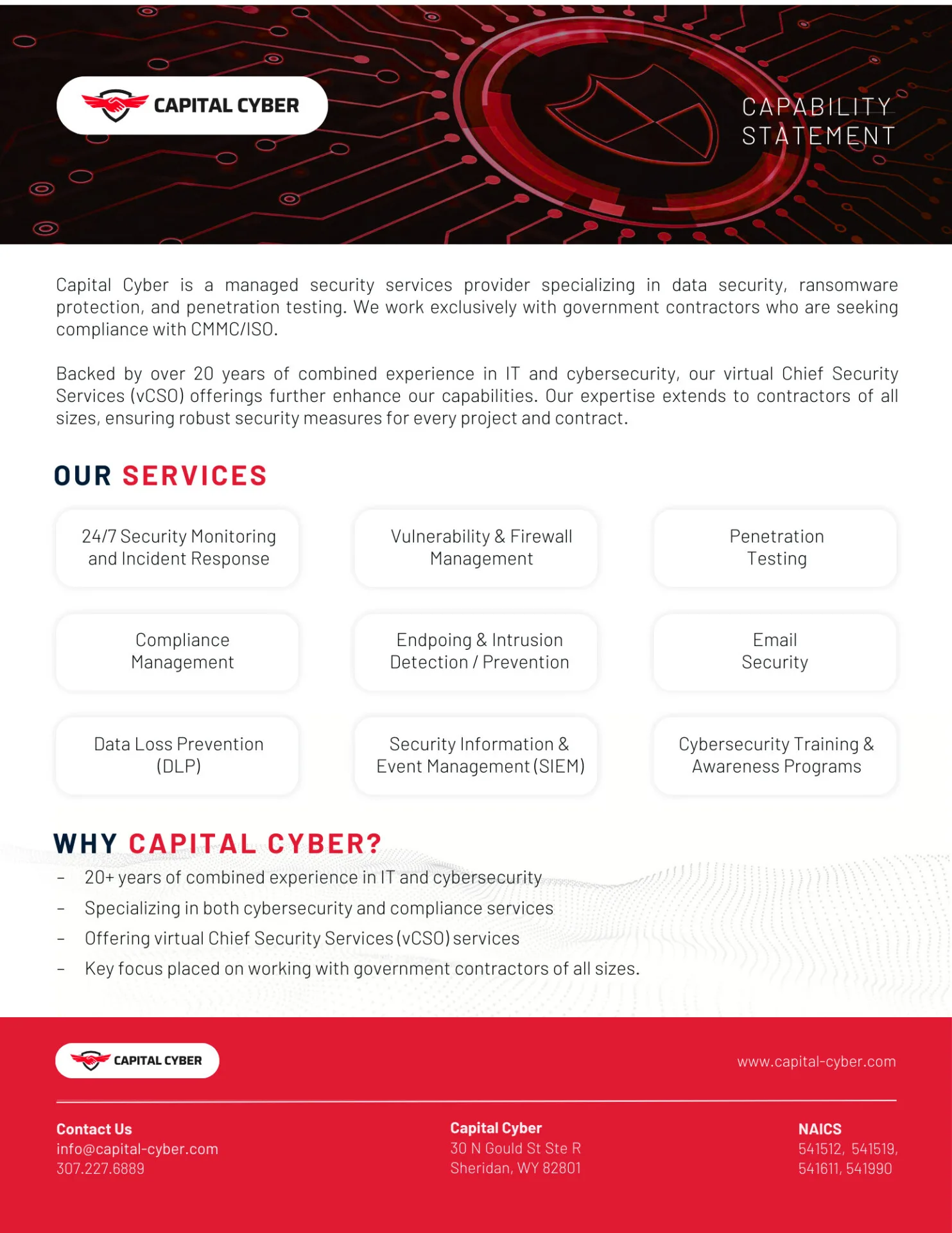 Capital Cyber Capability Statement